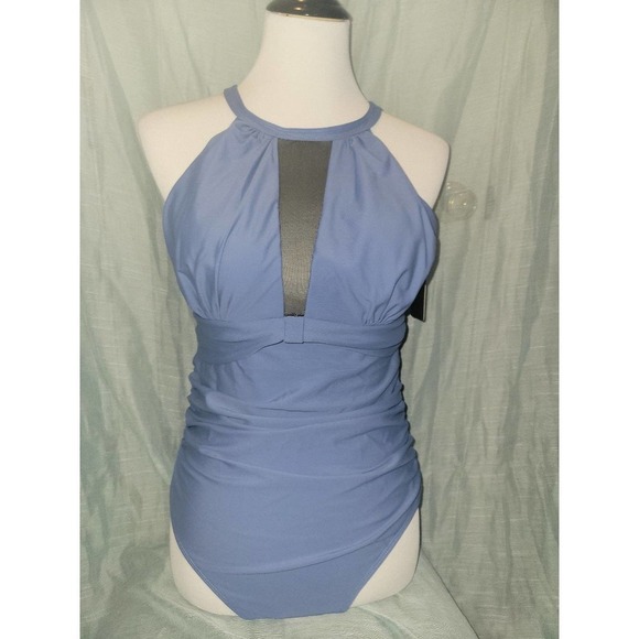 One piece blue Swim suit medium - Picture 1 of 2